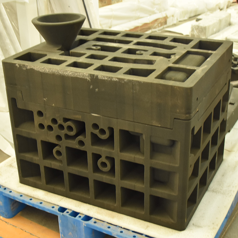 Muestras de impresión 3D en molde de arena